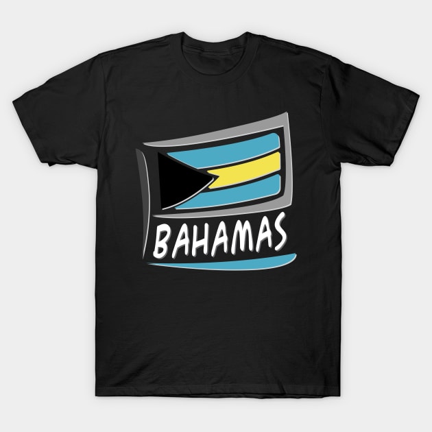 Bahamas Bahamian Flag Beach Great Shark Creek T-Shirt by smartrocket